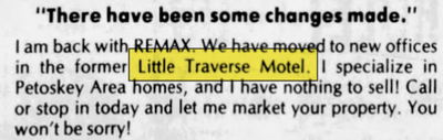 Little Traverse Motel (Little Traverse Hotel) - Jan 17 1986 Converted To Real Estate Office